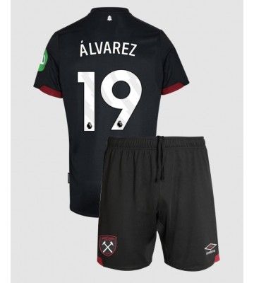 West Ham United Edson Alvarez #19 Segunda Equipación Niños 2024-25 Manga Corta (+ Pantalones cortos)